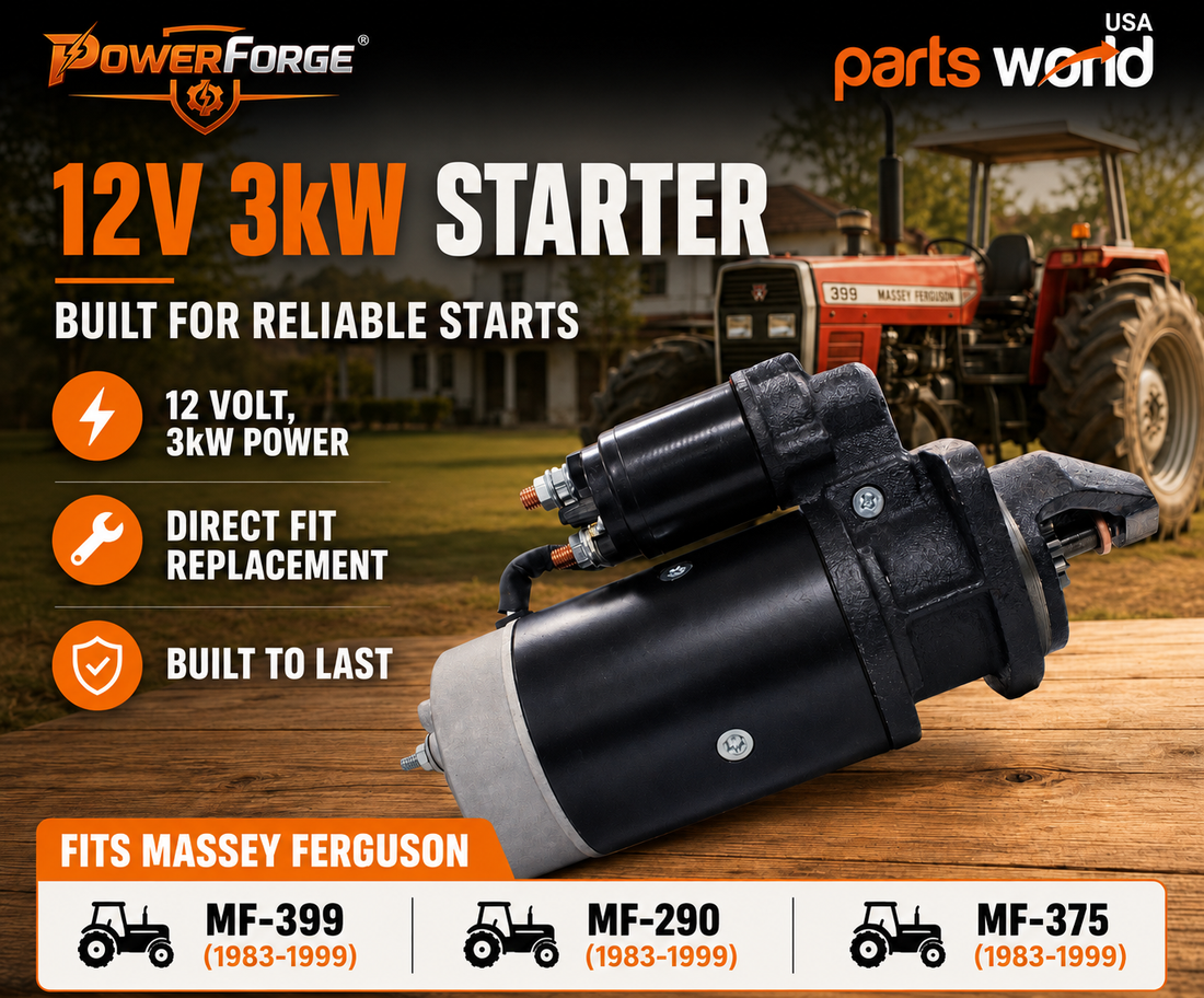 12V 3kW Starter for Massey Ferguson MF-399, MF-290 and MF-375 Tractors