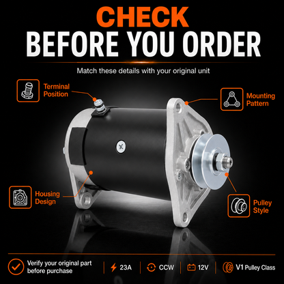12V 25A Starter Generator fits Club Car DS, Carryall (1984-1996)