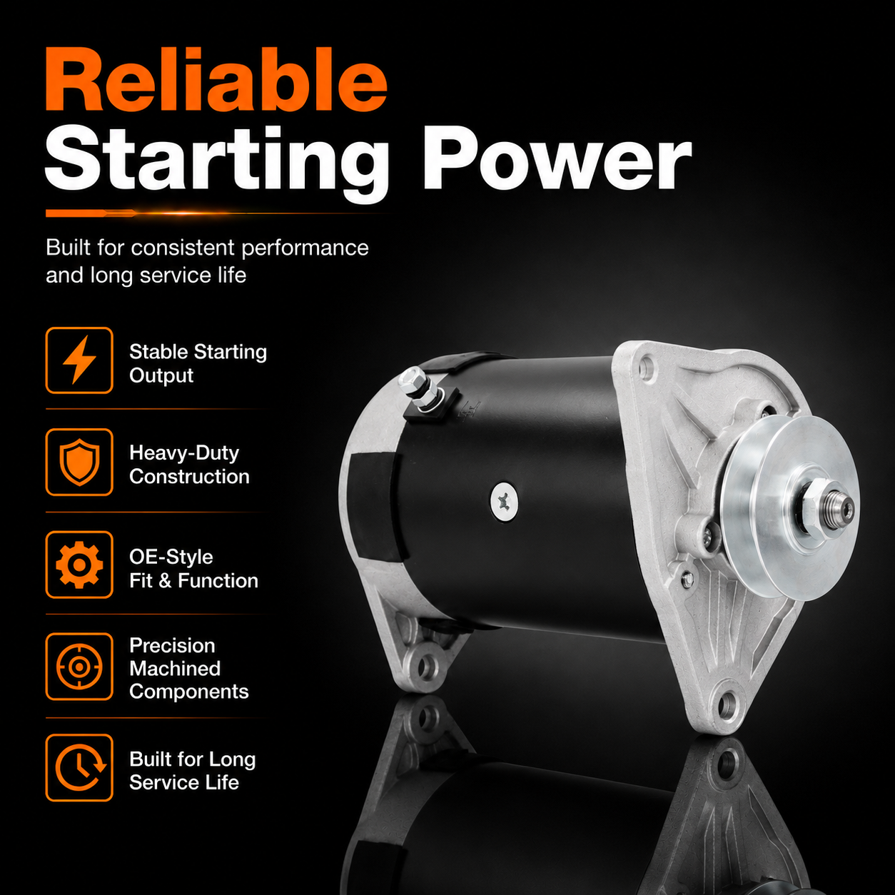 12V 25A Starter Generator fits Club Car DS, Carryall (1984-1996)