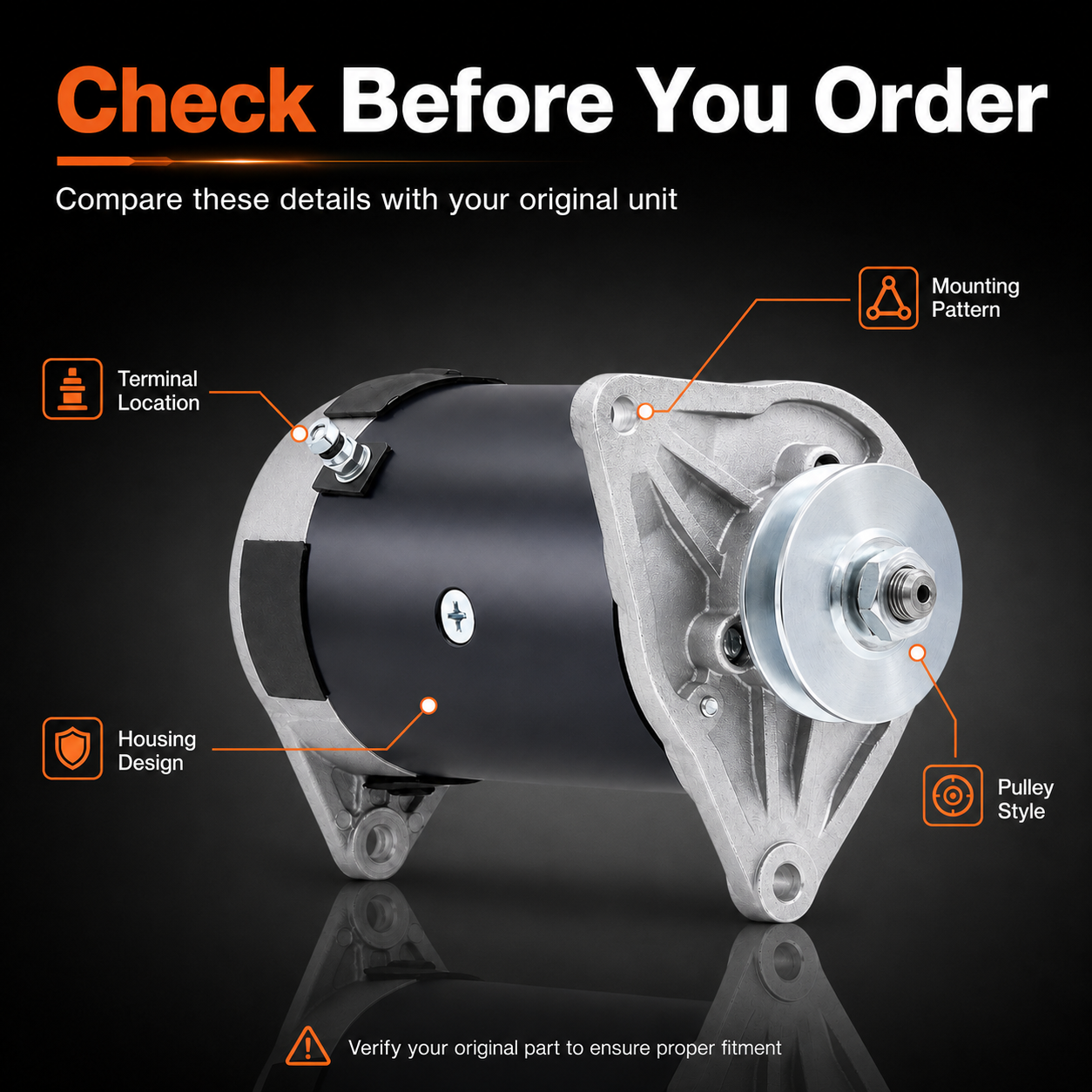 12V 23A Starter Generator fits Club Car DS, Precedent (1996 - 2015)