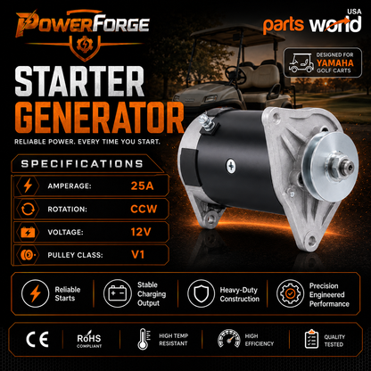 12V 25A Starter Generator fits Yamaha G1A (1979-1986), G3A 1986