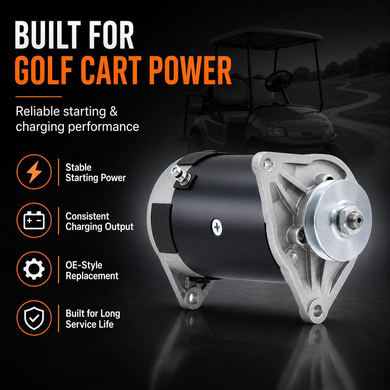 12V 23A Starter Generator fits Club Car DS, Precedent (1996 - 2015)