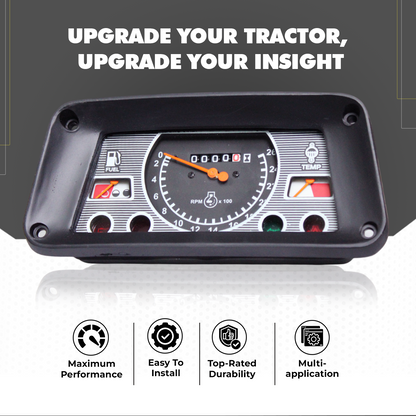 Top sticker label view of E5NN10849BA cluster gauge for Ford 7600 tractor models