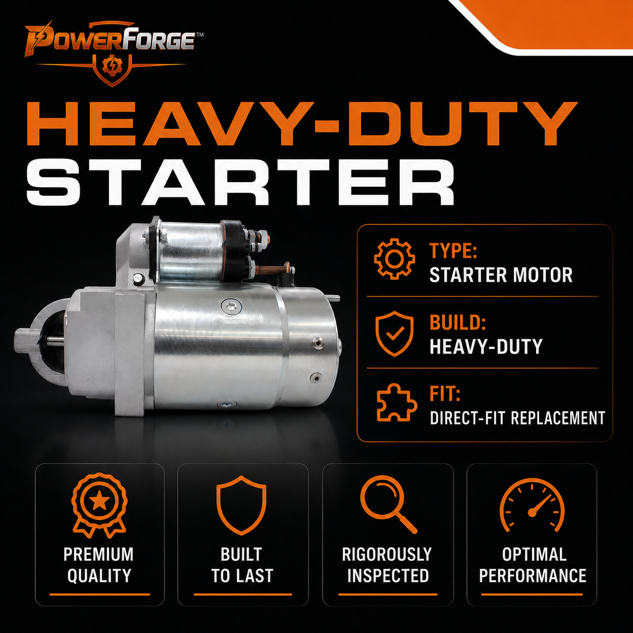 12V 1.5kW Starter Motor fits GMC Chevy Buick Chevrolet Series