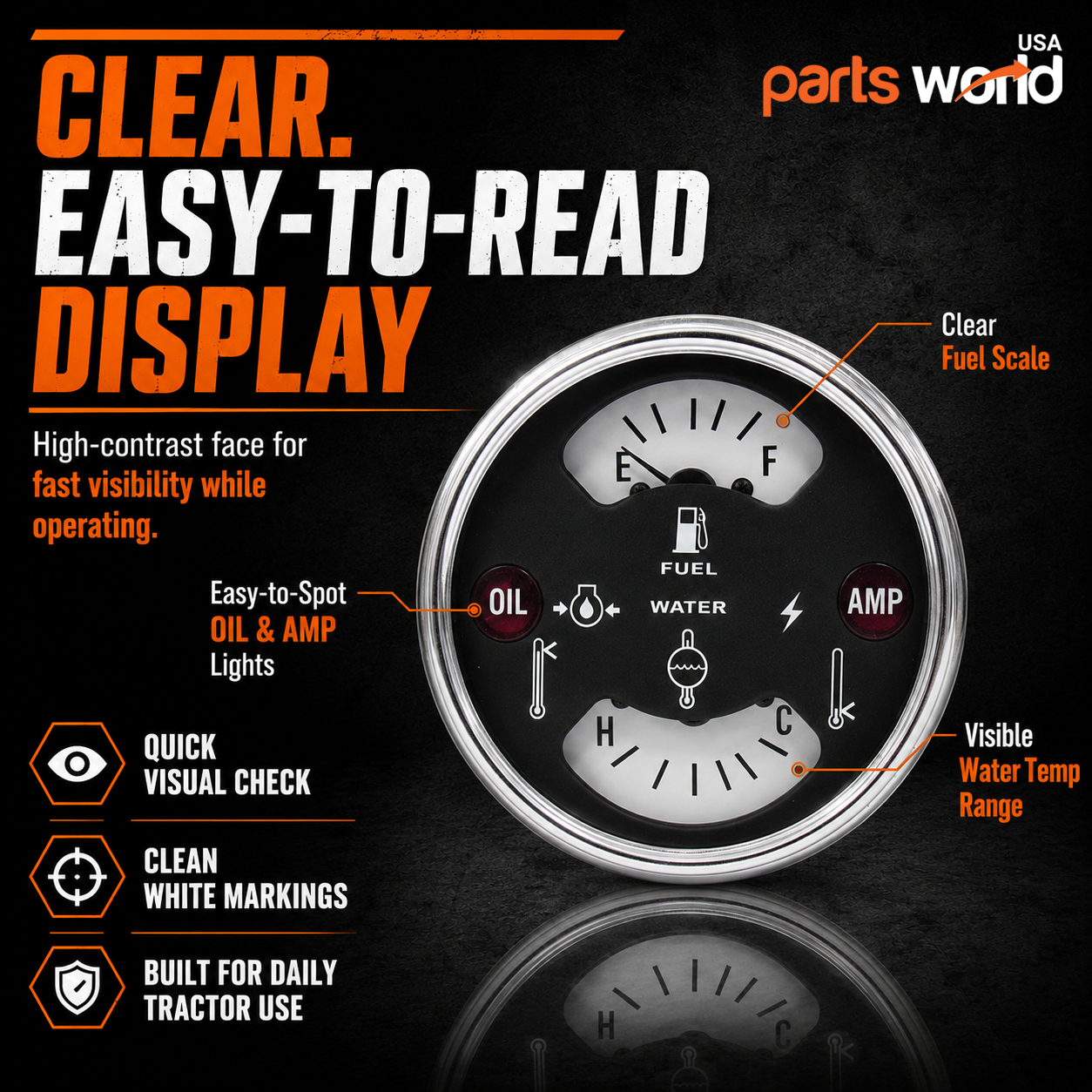 Gauge Cluster fits IH Farmall 706 806 1206 1546480C1