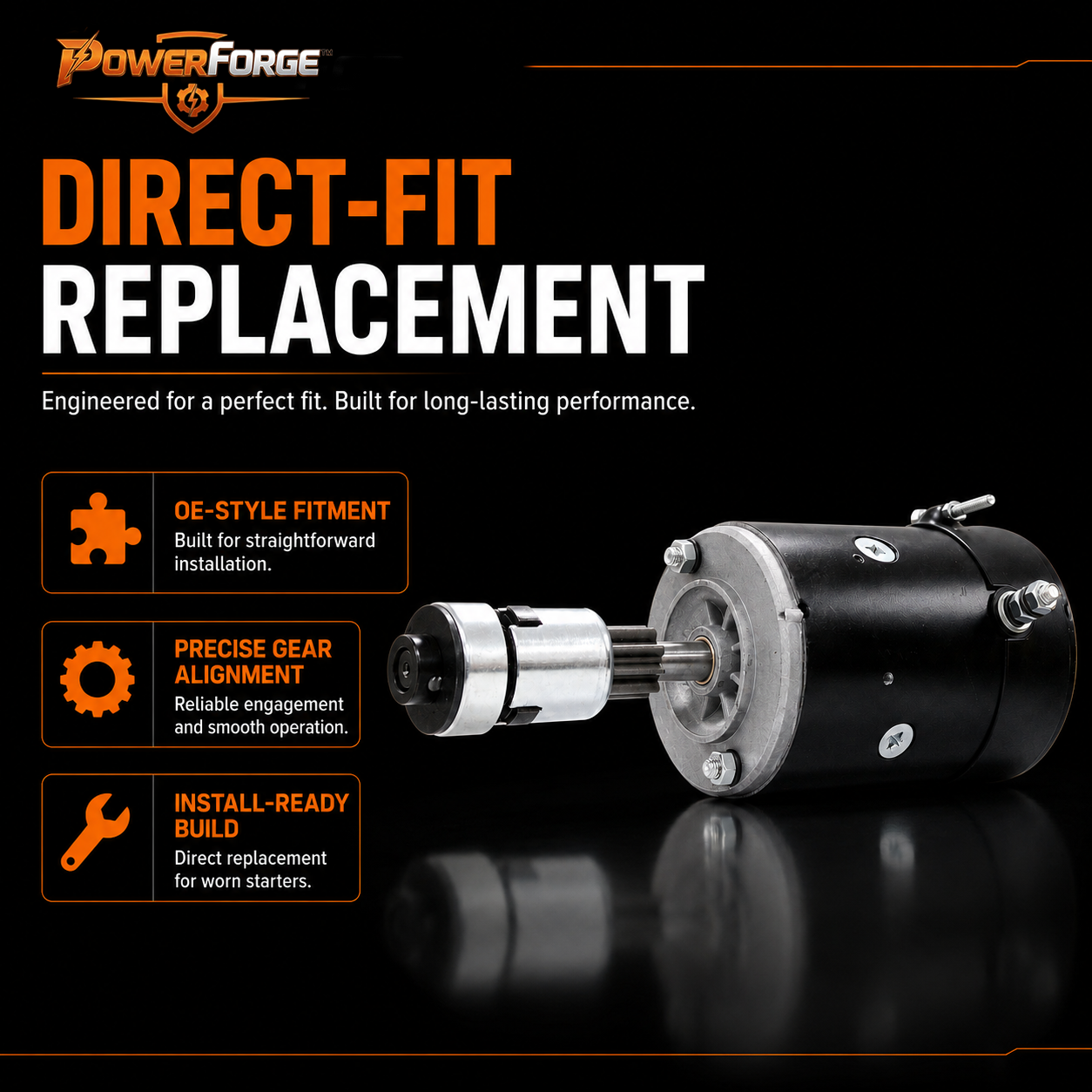 12V Starter Motor fits Ford 8N, 9N, 2N (1939-1952)