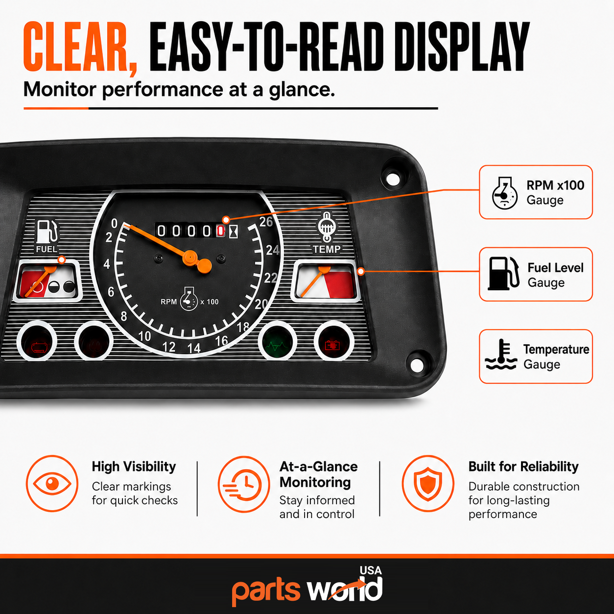 Cluster Gauge fits Ford 655A 6600 6610 6810 7600 E5NN10849BA