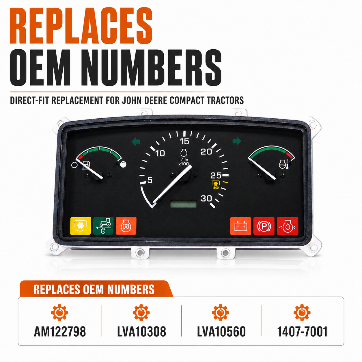 Gauge Cluster fits John Deere 4400 4410 4500 4600 4300 AM122798