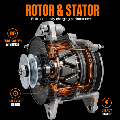 12V 70A Universal Marine Alternator fits Various Boats, Prestolite