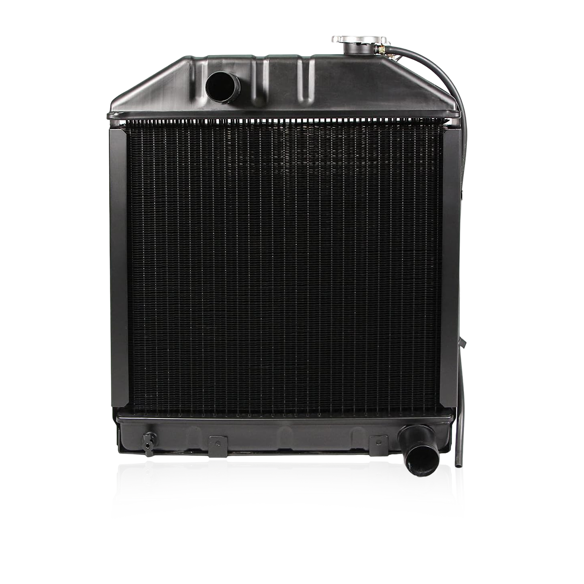 Front view of copper radiator for Ford 2000, 2600, 3000, 3400, 3500, 4000 series tractors

