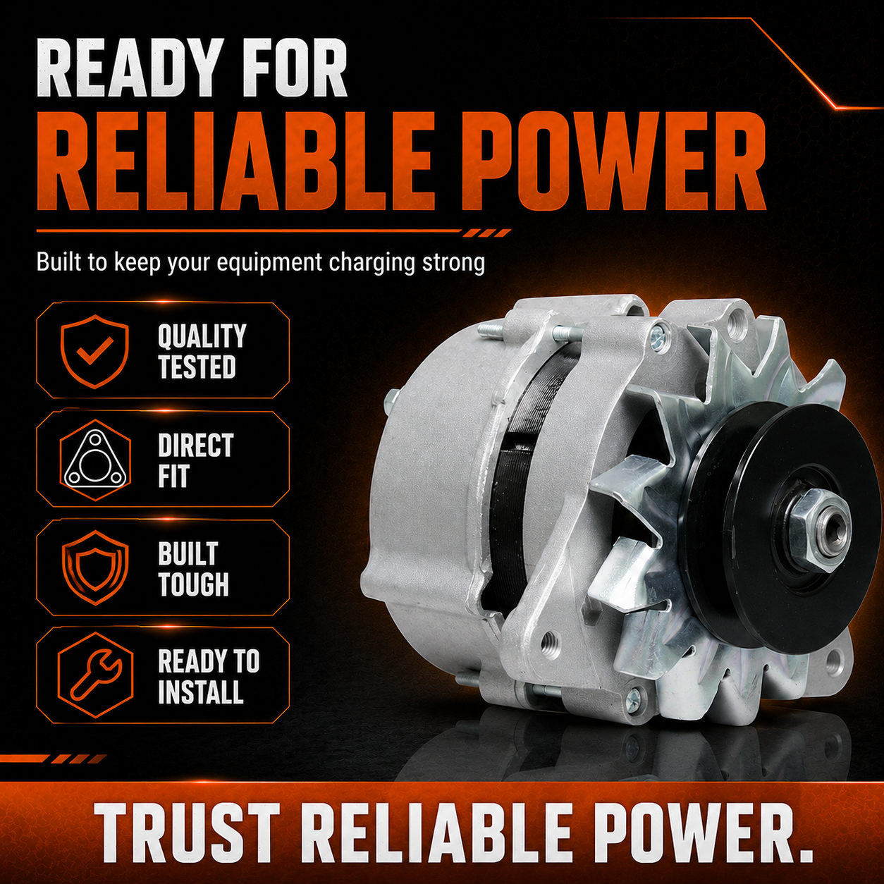 12V 55A Alternator fits Ford 455C 555C 655C(1989-1992) 3230(1990-1993)