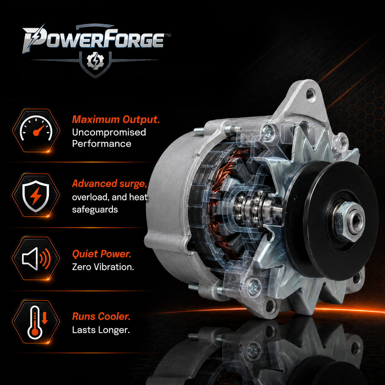 12V 55A Alternator fits Ford 455C 555C 655C(1989-1992) 3230(1990-1993)