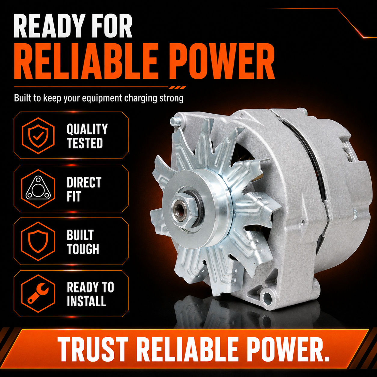 12V 63A Alternator fits 7127-12N CASE 1500 1800 Cruz Crane (1976-1978)