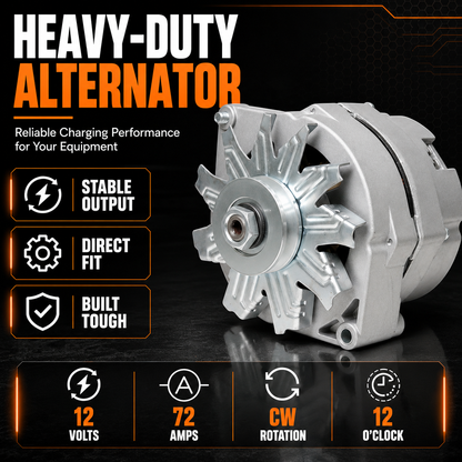 12V 72A Alternator fits Allis Chalmers 7000 7010, FORD 296C (1985-1992)