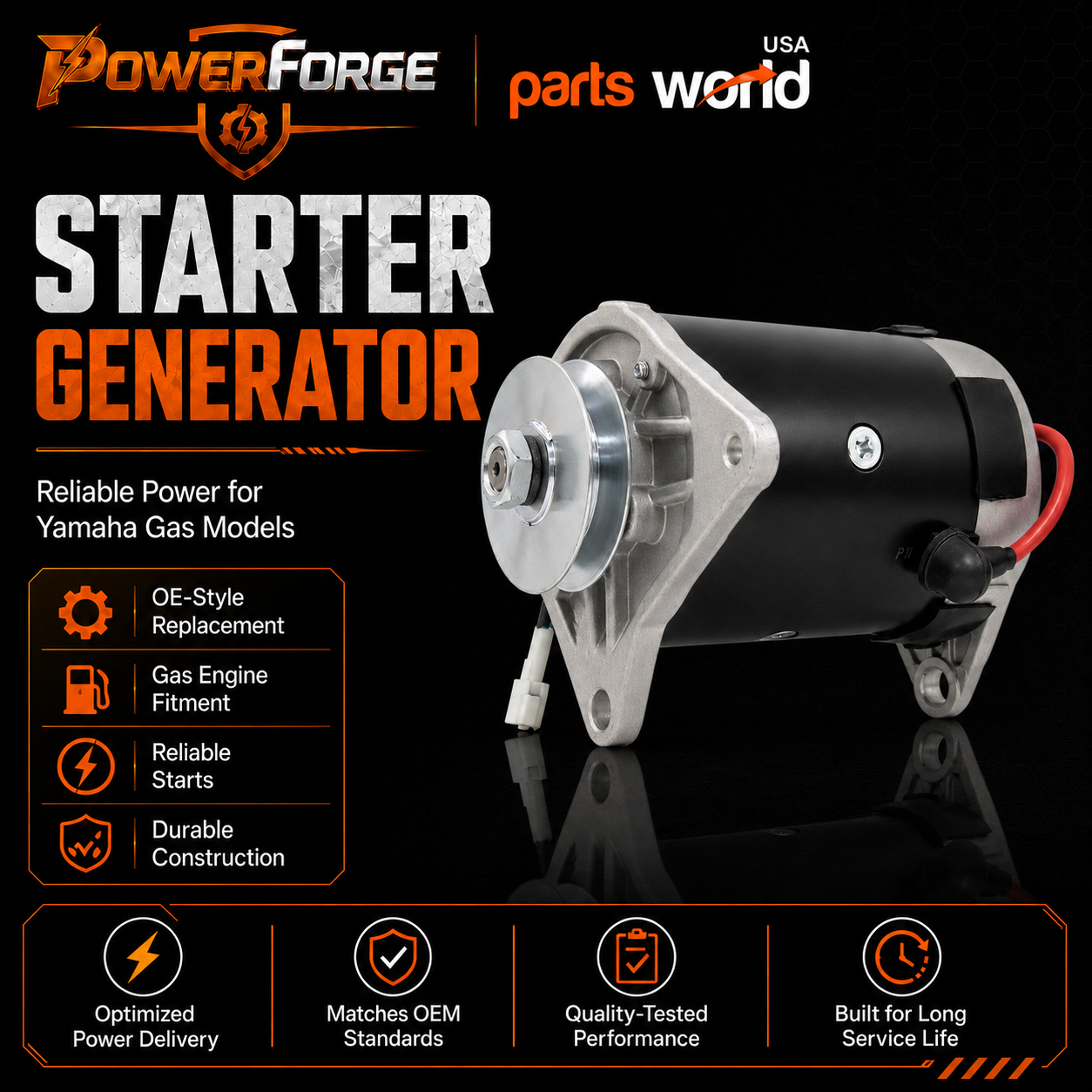 12V 15A Starter Generator fits Yamaha G16A Ultima (1996-2002)
