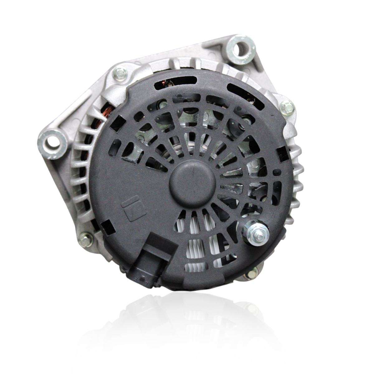 Rear View of 12V Alternator with 6-Groove Pulley
