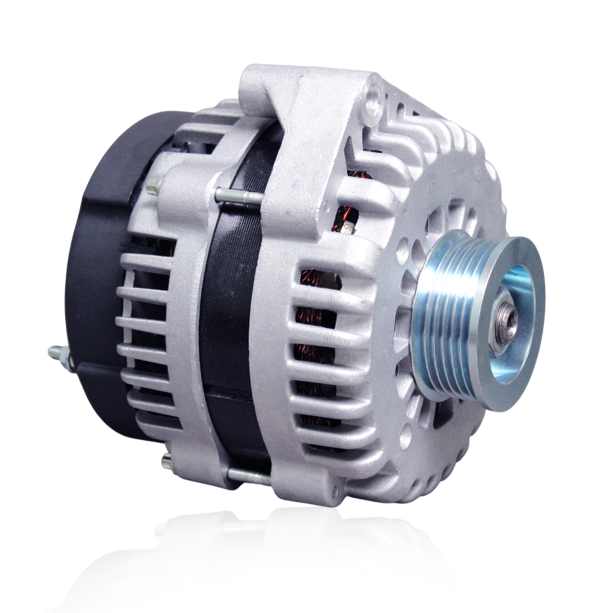 Top Angle View of 12V Alternator Compatible with GMC and Chevy
