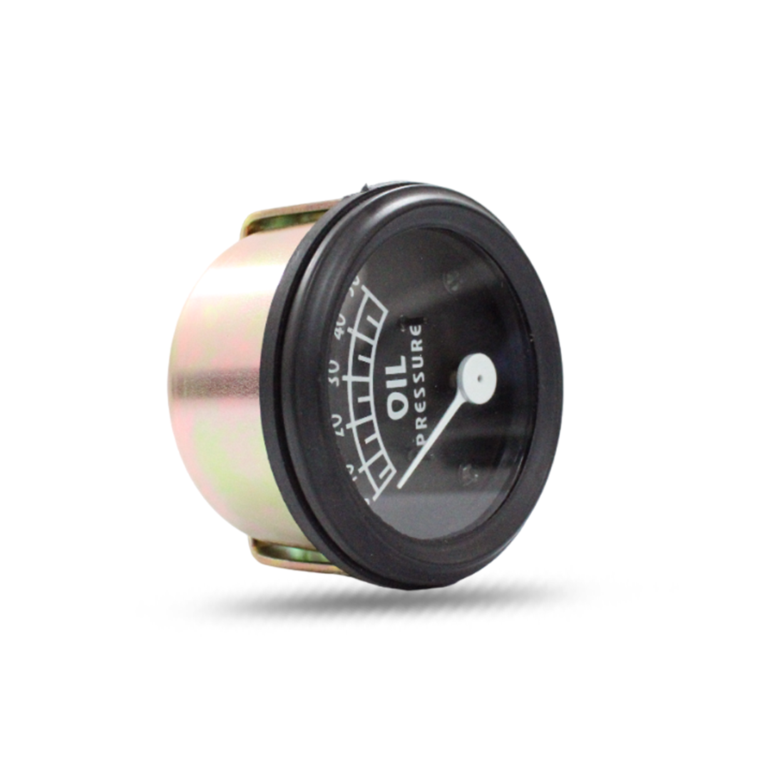 Compact rear view of oil pressure gauge model 9N9273A for vintage Ford tractors
