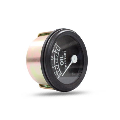 Compact rear view of oil pressure gauge model 9N9273A for vintage Ford tractors