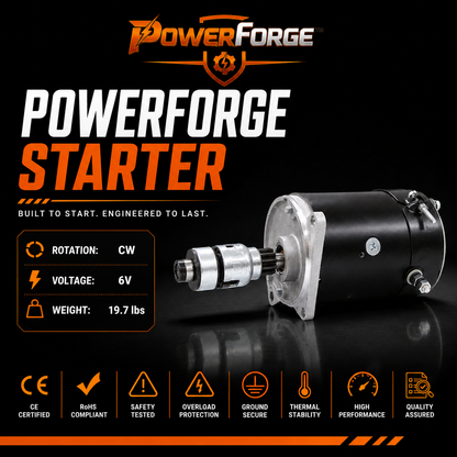 6V Starter Motor fits Ford 2000 (1961-64) New Holland 4030 4031