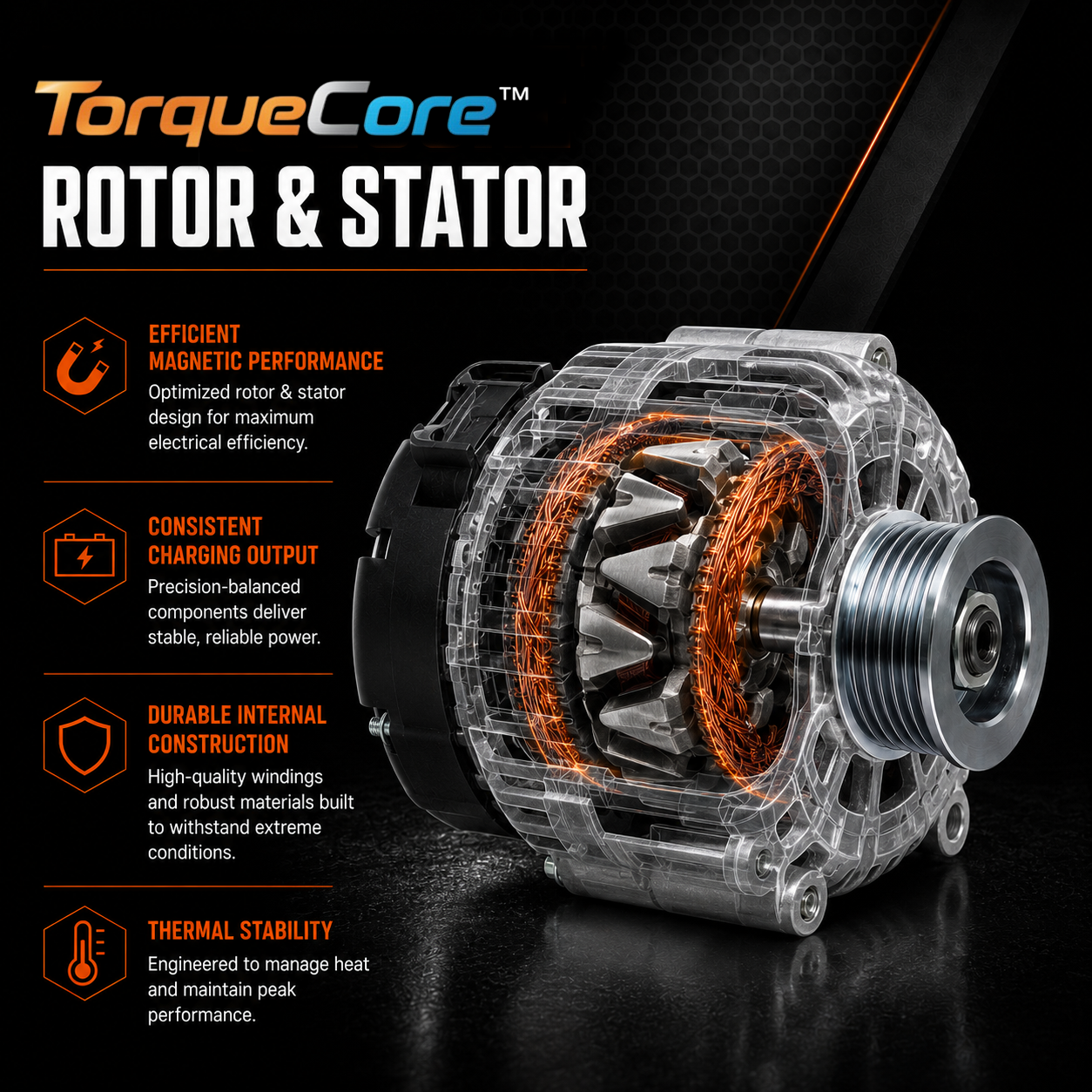 12V 145A Alternator fits GMC Yukon XL Chevrolet Tahoe Silverado 1500