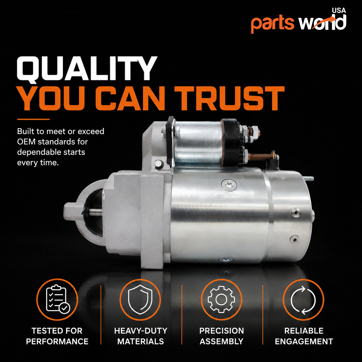 12V 1.5kW Starter Motor fits GMC Chevy Buick Chevrolet Series