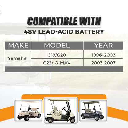 VoltRevive™ 48V 15A Golf Cart Charger for Yamaha G19–G22| TrickleFlow™
