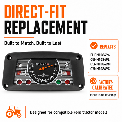 Gauge Cluster Fits Ford Tractor 5000 2000 3000 3400 C5NN10849L