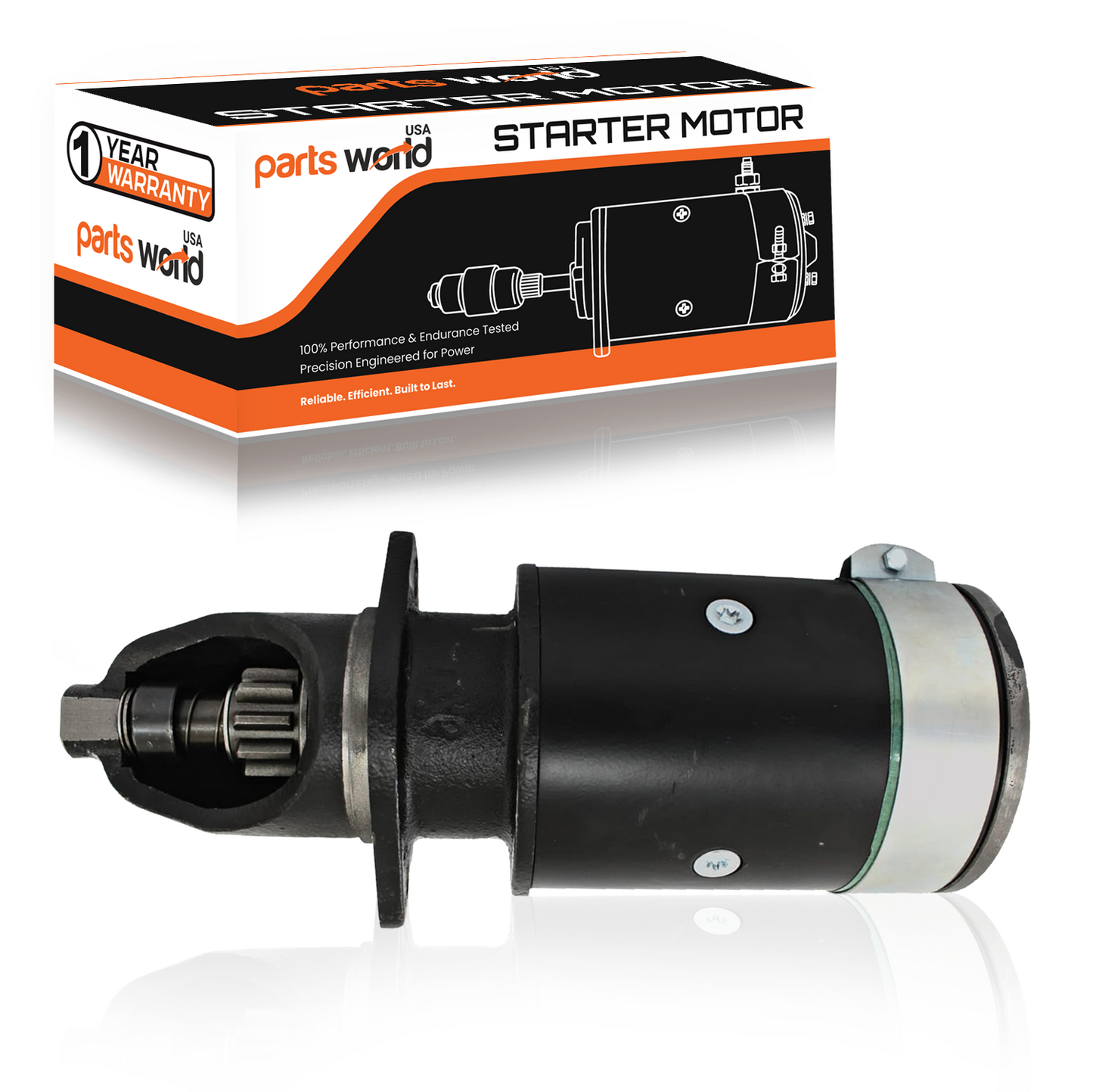  Gear-end front view of 6V starter motor – compatible with CASE 220 230, Farmall tractors