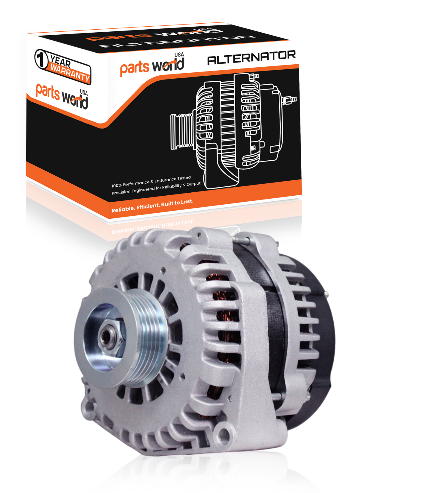 12V 160A Alternator Front View with Box for GMC Sierra, Yukon
