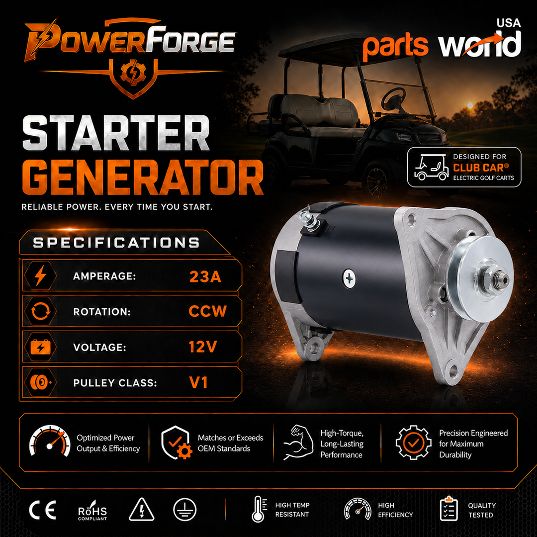 12V 23A Starter Generator fits Club Car DS, Precedent (1996 - 2015)
