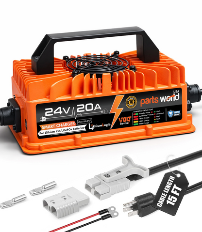 LithiumLogic™ 24V (Max 29.2V) 20A battery charger with SB50 plug