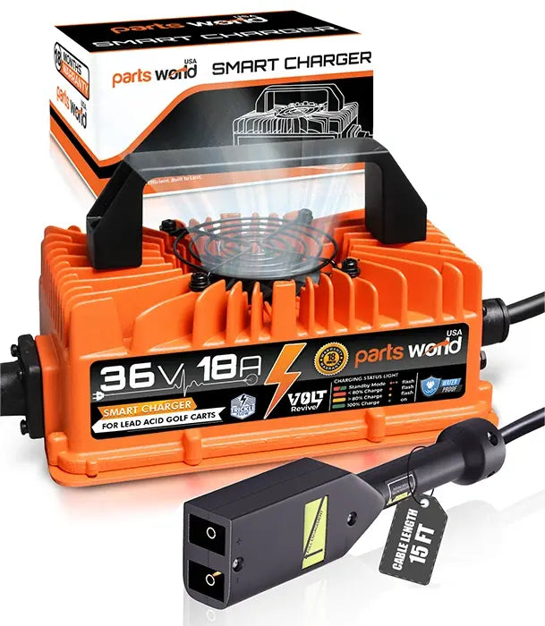 VoltRevive 36V 18A Ladegerät für EZGO TXT Golfcarts | TrickleFlow™