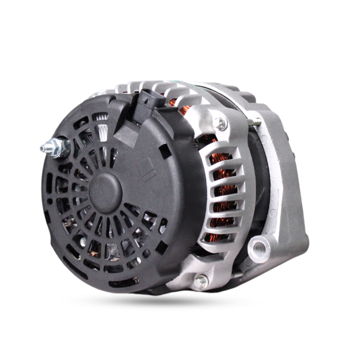Side Angle View of 160A Alternator for Chevy Silverado 1500, 2500
