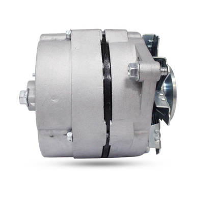 Front view of 12V 63A alternator compatible with Buick, Chevy, GMC, Case 580C 
