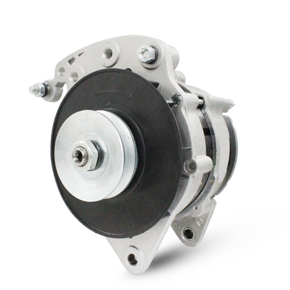 Side angle of 12V 70A marine alternator compatible with Motorola Marine series