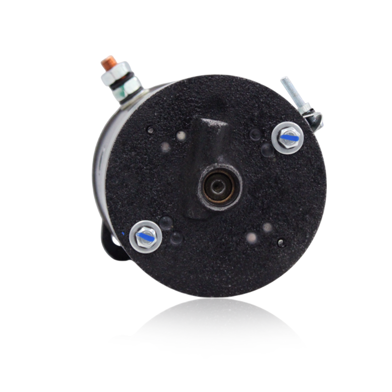 Underside view of 12V starter motor compatible with International Farmall
