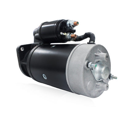 Side angle of 12V 3kW starter motor for Massey Ferguson MF-375 diesel tractors
