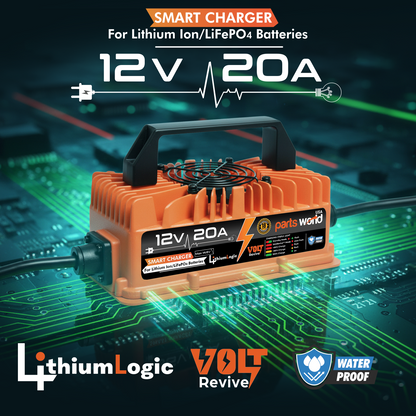 LithiumLogic™ 12V (Max 14.6V) 20A Battery Charger with SB50 plug