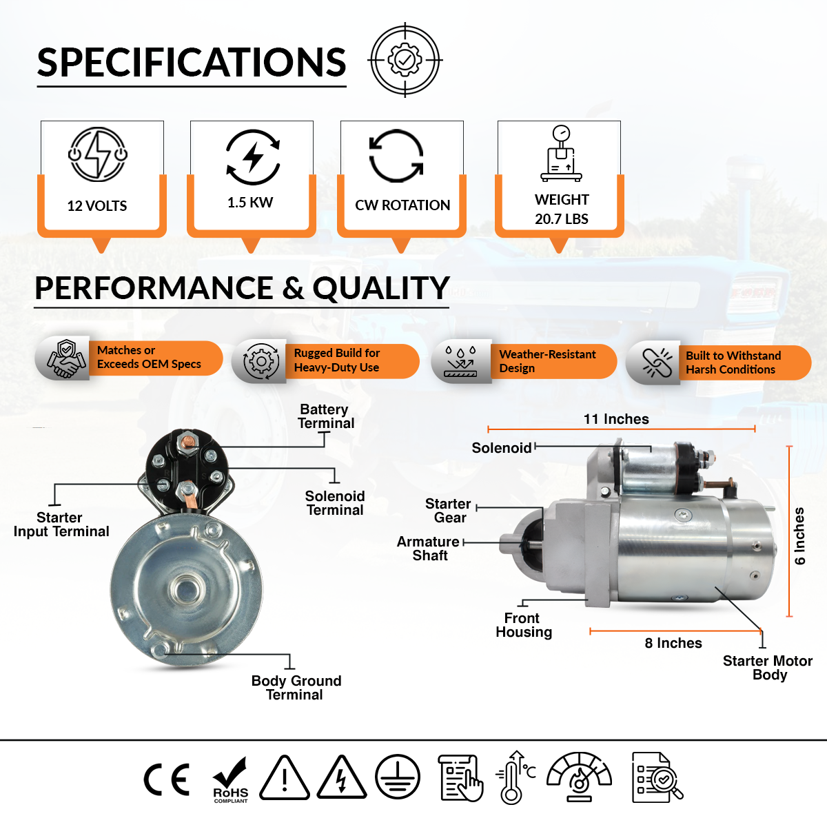 Starter Motor Box Packaging with Installation Instructions