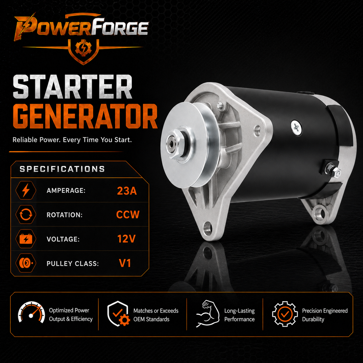 12V 23A Starter Generator fits EZ-GO GXT Medalist MG2 TXT (1980-2008)
