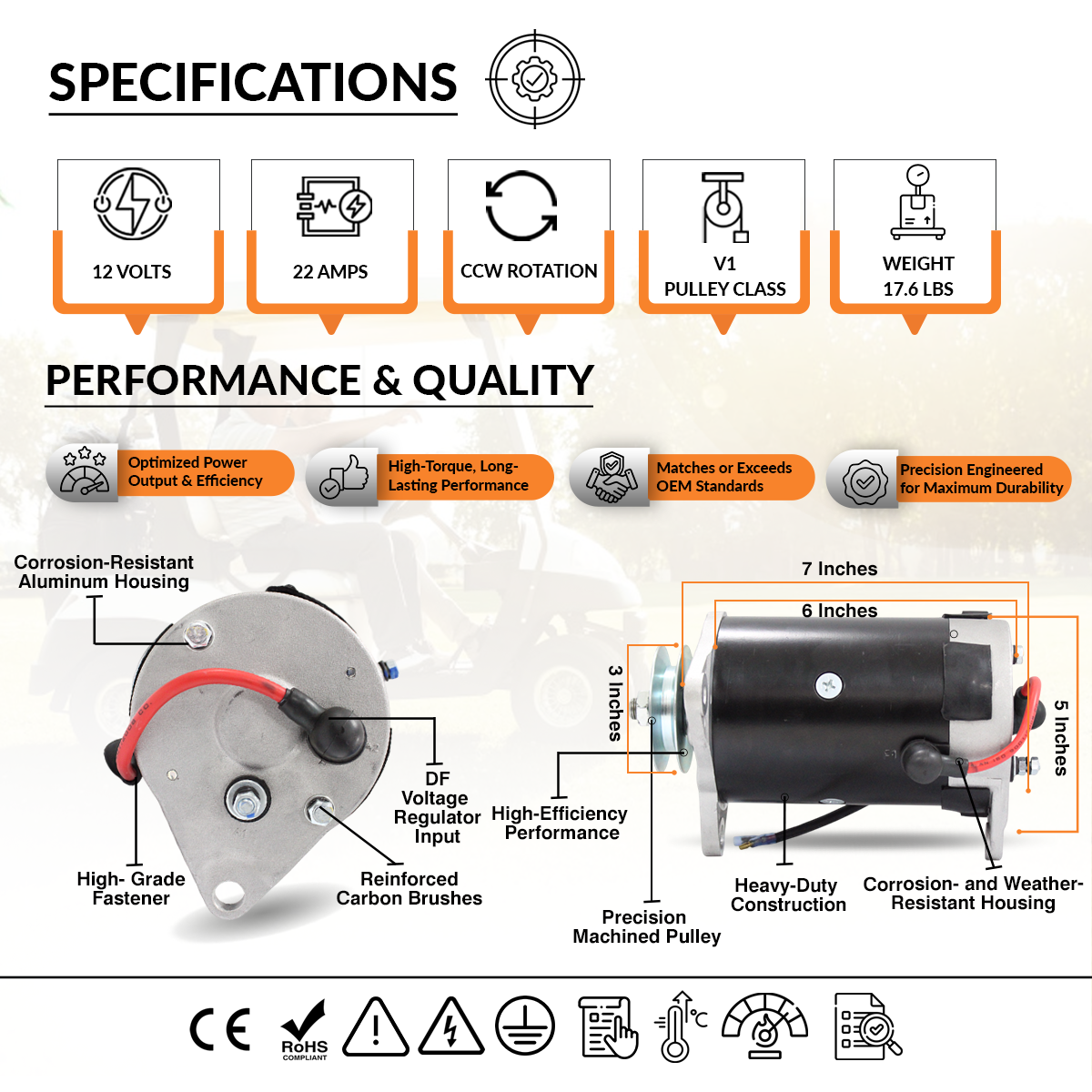 OEM reference compatibility chart for Yamaha G2, G5, G8, G9, G11, G14 starter generator