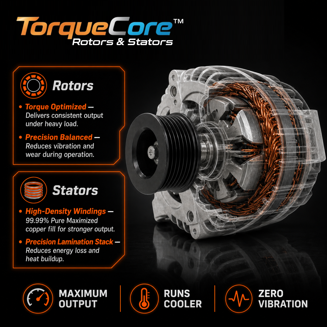 12V 105A Alternator fits Honda Accord (2003-2007) 13980N 31100RAAA01