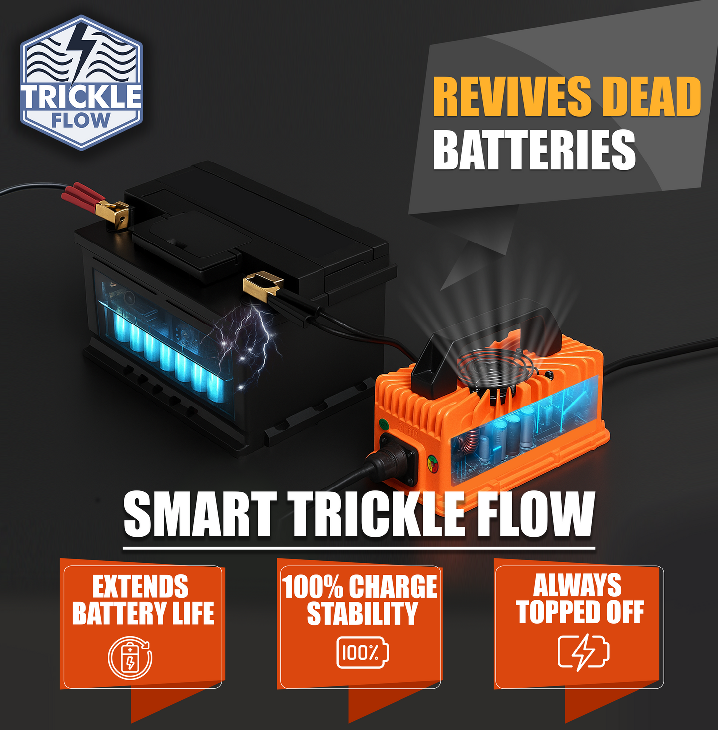 VoltRevive™ 48V 15A Golf Cart Charger for Club Car | TrickleFlow™