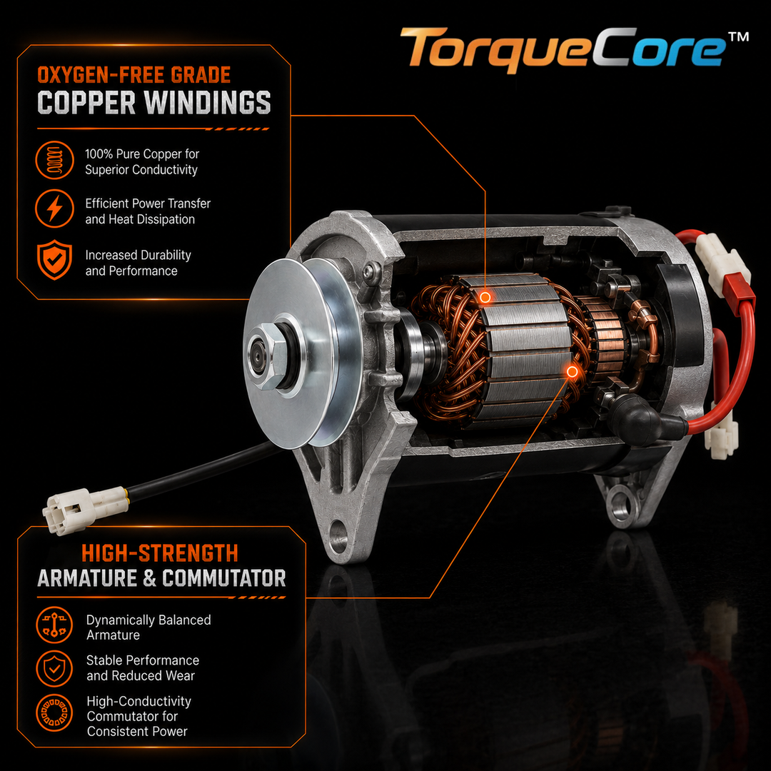 Oxygen-Free Grade Copper Windings | High-Strength Armature & Commutator