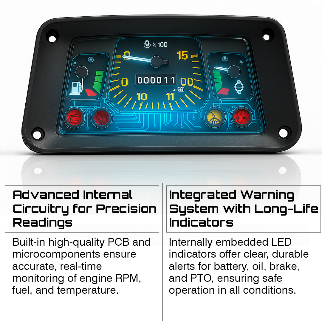 Close-up image of E5NN10849DA cluster for Ford 2810, 3600, and 4100 tractors
