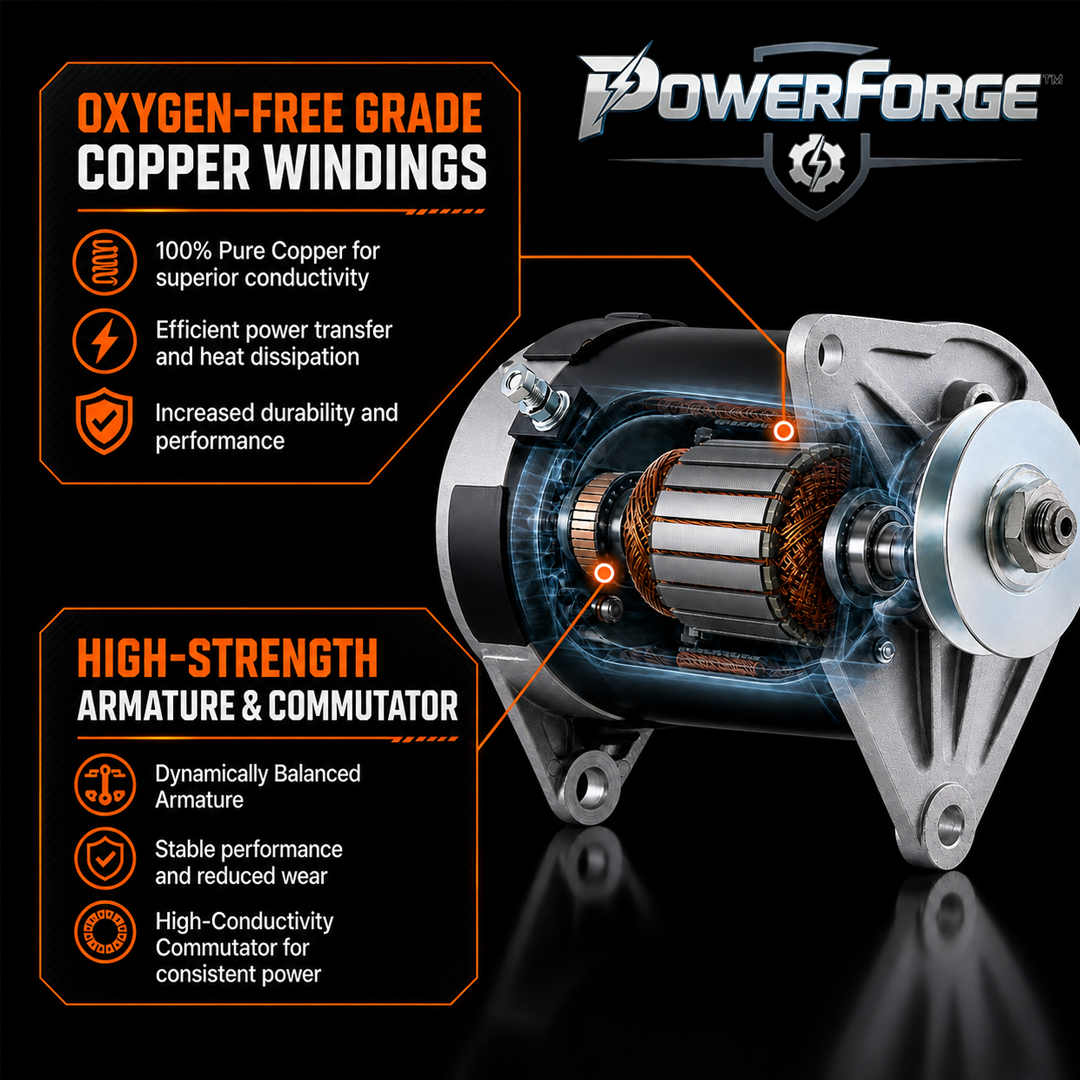 Oxygen-Free Grade Copper Windings | High-Strength Armature & Commutator