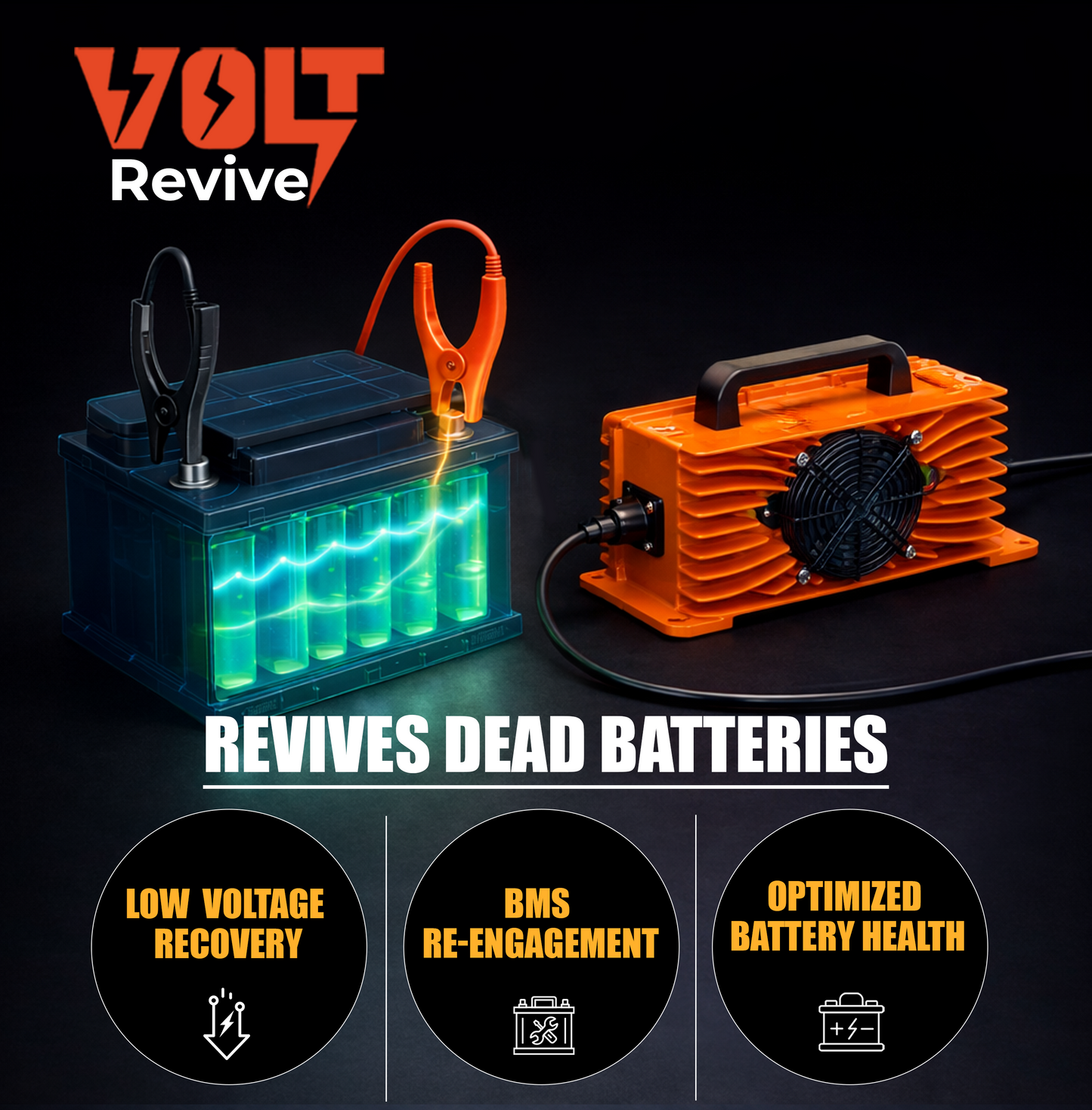 LithiumLogic™ 48V (Max 58.4V) 25A battery charger with SB50 plug