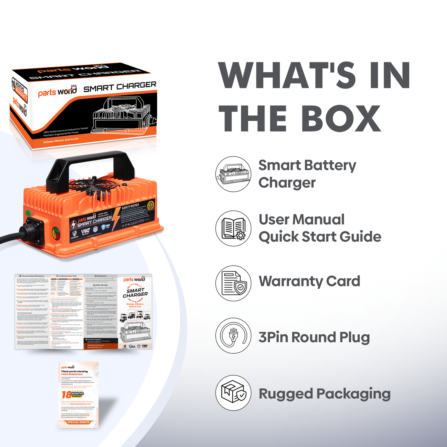 VoltRevive™ 48V 15A Golf Cart Charger for Yamaha G29 | TrickleFlow