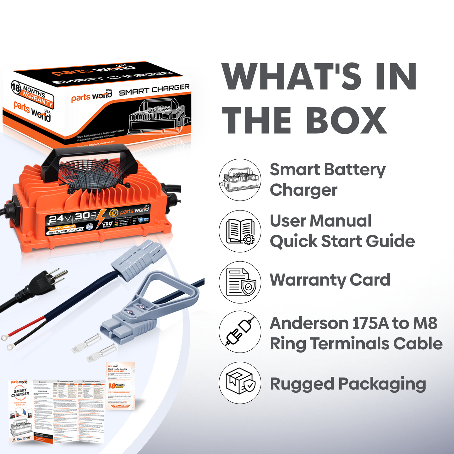 VoltRevive™ 24V 30A Smart Battery Charger for Forklift| TrickleFlow™